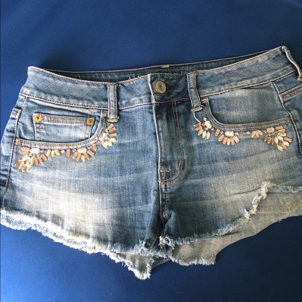 American Eagle Shortie Short - Bedazzled Pockets